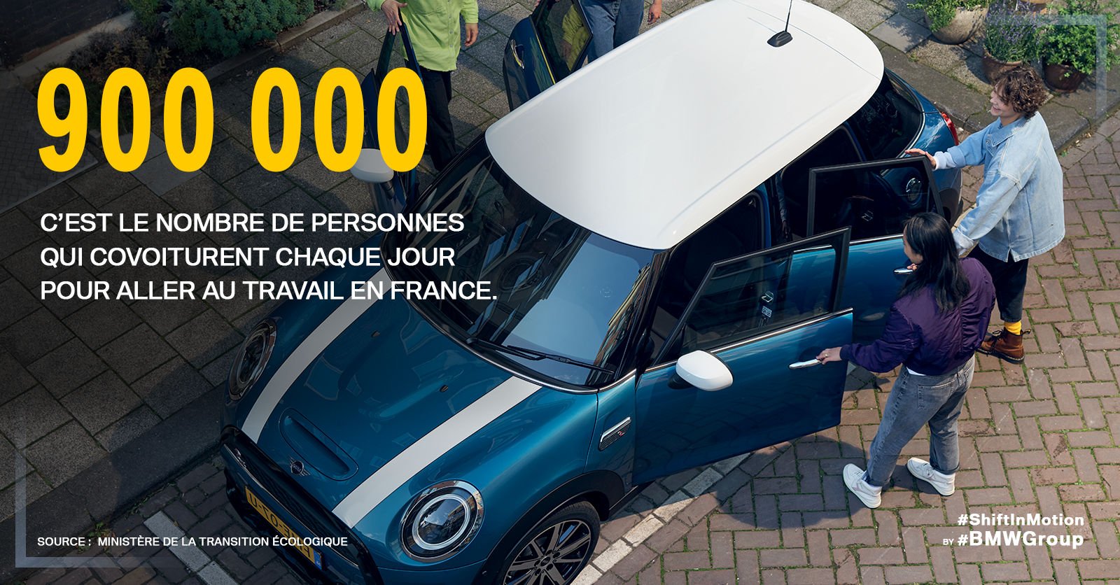 900 000, c'est le nombre de personnes qui covoiturent chaque jour pour aller au travail en France. 